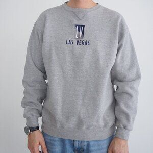 Vintage '90S Las Vegas Gray Heavyweight Cotton Crewneck Sweater L By Sope Creek